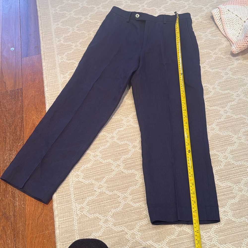 Lauren Ralph Lauren Navy Linen Boys Formal Dress Pants